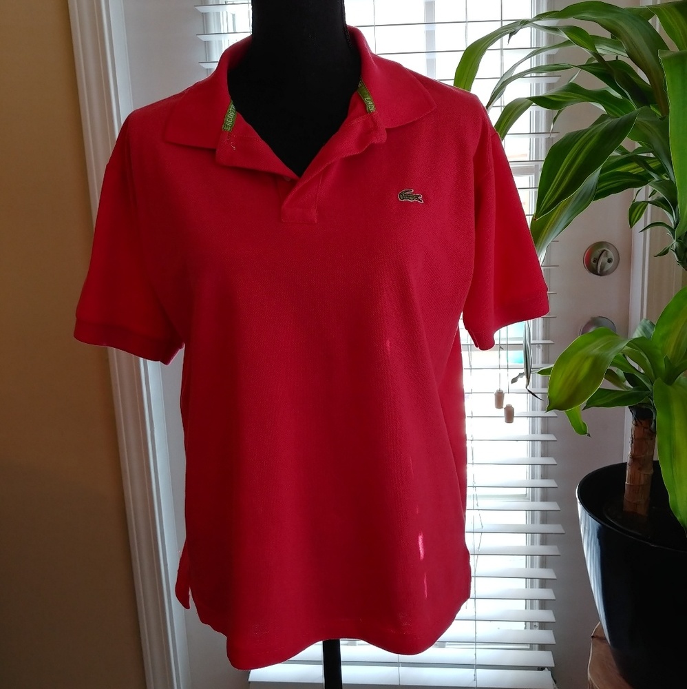 Lacoste pink polo